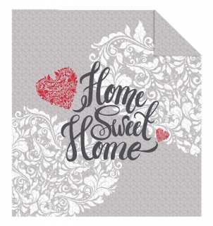 Přehoz na postel Home Sweet Home grey 170/210
