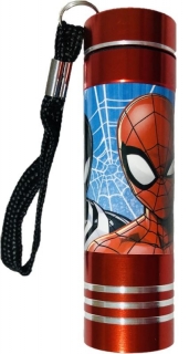 Dětská hliníková LED baterka Spiderman red
