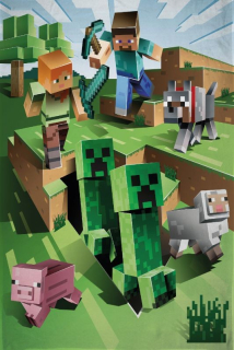 Fleece deka Minecraft Farma 130/170