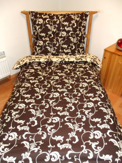 Povlečení Elegance hnědokrémová 140/200 cm